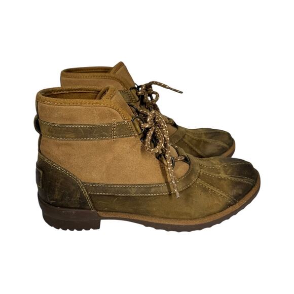 UGG Greda Duck Boots 8 Brown Waterproof Winter Leather Suede Lace Up Gorpcore - Picture 4 of 9
